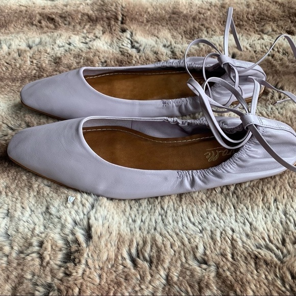 L'Intervalle Lilac Lace-Up Square Toe Flat - Picture 2 of 9